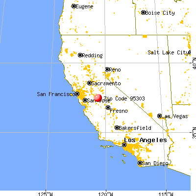 Ballico, CA (95303) map from a distance