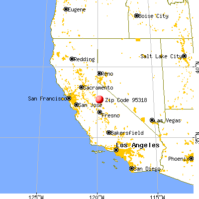 El Portal, CA (95318) map from a distance