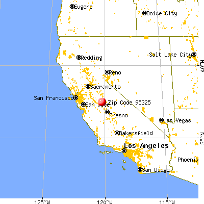 Hornitos, CA (95325) map from a distance