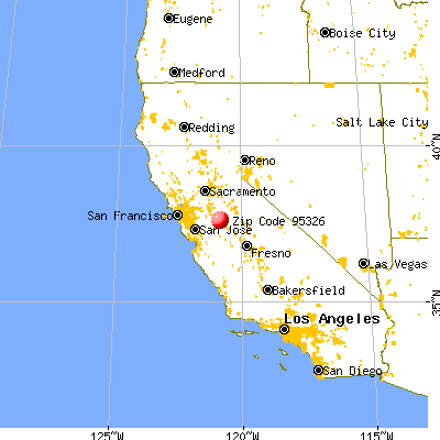 Hughson, CA (95326) map from a distance