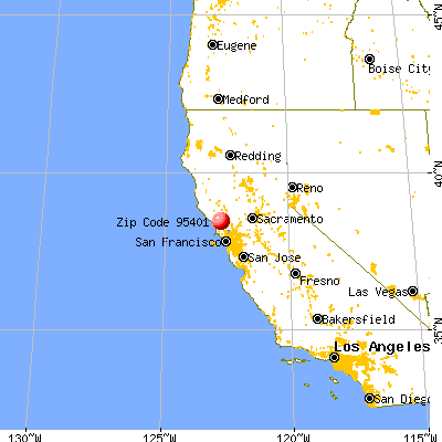 Santa Rosa, CA (95401) map from a distance
