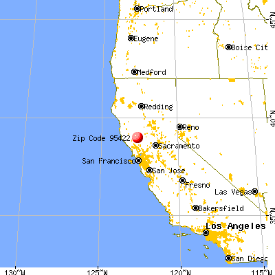 Clearlake, CA (95422) map from a distance
