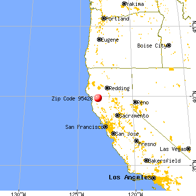 Covelo, CA (95428) map from a distance