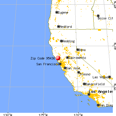 Forestville, CA (95436) map from a distance