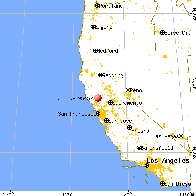 Lower Lake, CA (95457) map from a distance