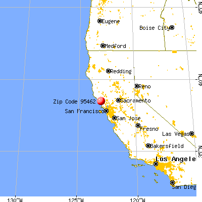 Monte Rio, CA (95462) map from a distance