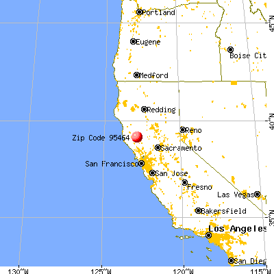 Nice, CA (95464) map from a distance