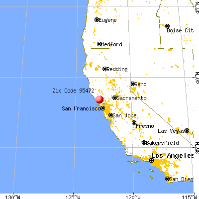 Occidental, CA (95472) map from a distance