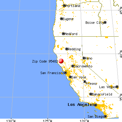 Ukiah, CA (95482) map from a distance