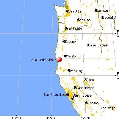 Gasquet, CA (95543) map from a distance