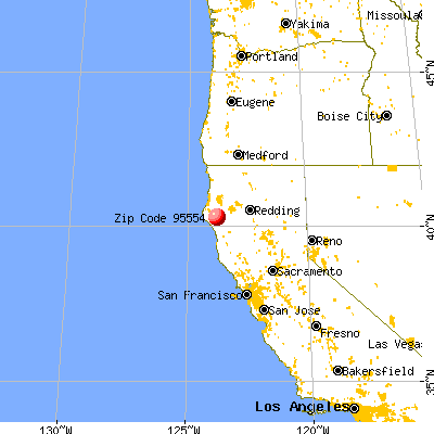 Myers Flat, CA (95554) map from a distance