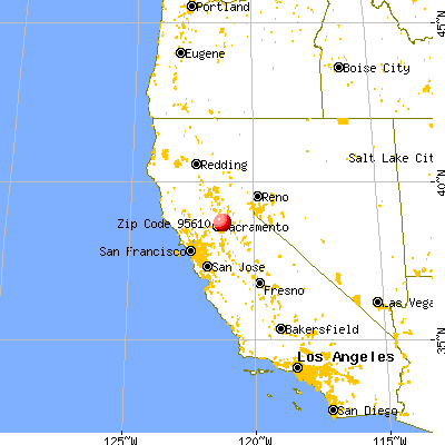 Citrus Heights, CA (95610) map from a distance