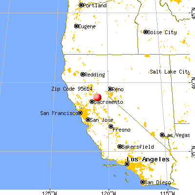 Auburn Lake Trails, CA (95614) map from a distance