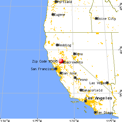 Woodland, CA (95695) map from a distance