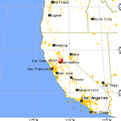 Roseville, CA (95747) map from a distance