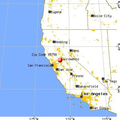 Elk Grove, CA (95758) map from a distance