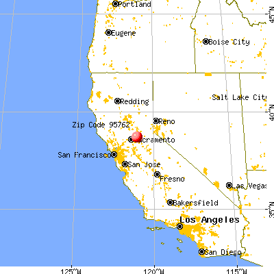 El Dorado Hills, CA (95762) map from a distance
