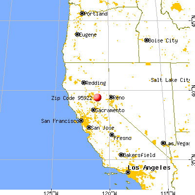 Camptonville, CA (95922) map from a distance