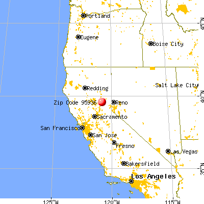 Downieville, CA (95936) map from a distance