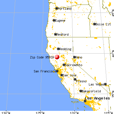 Elk Creek, CA (95939) map from a distance