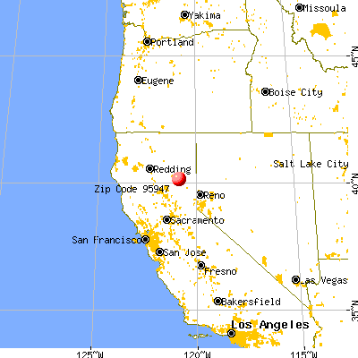 Greenville, CA (95947) map from a distance