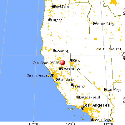 Rough and Ready, CA (95975) map from a distance
