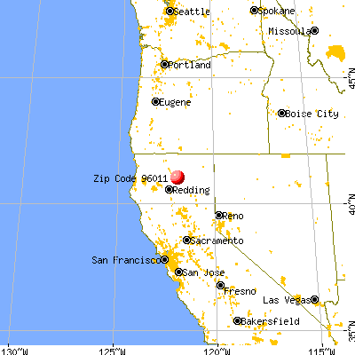 Big Bend, CA (96011) map from a distance