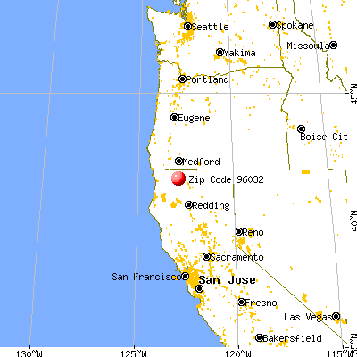 Fort Jones, CA (96032) map from a distance