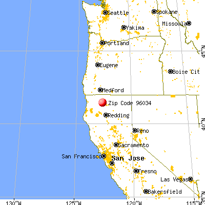 Gazelle, CA (96034) map from a distance