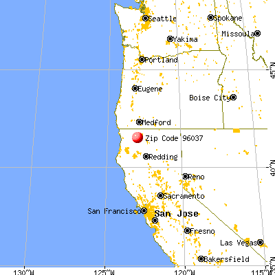 Greenview, CA (96037) map from a distance