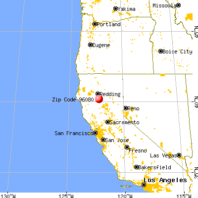 Red Bluff, CA (96080) map from a distance