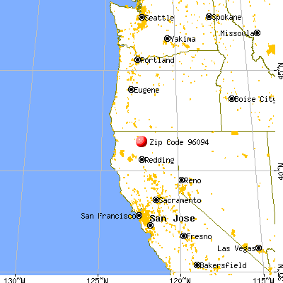 Weed, CA (96094) map from a distance