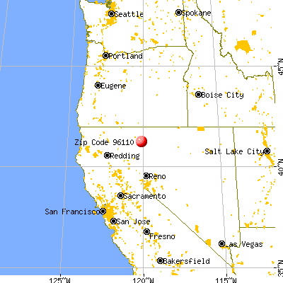 Eagleville, CA (96110) map from a distance