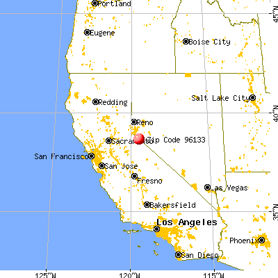 Topaz, CA (96133) map from a distance