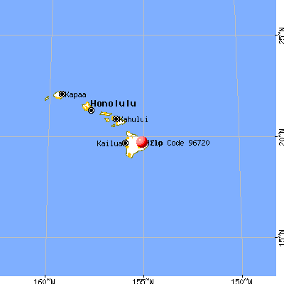 Hilo, HI (96720) map from a distance