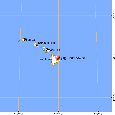 Honomu, HI (96728) map from a distance