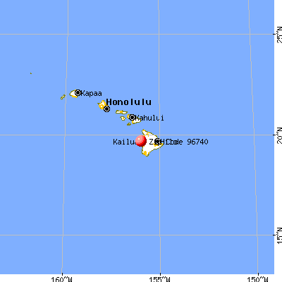 Kalaoa, HI (96740) map from a distance