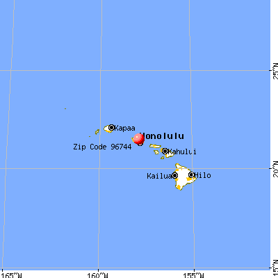 Kaneohe, HI (96744) map from a distance