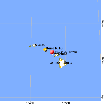 Kaunakakai, HI (96748) map from a distance