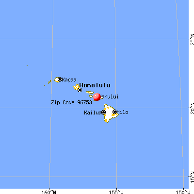 Kihei, HI (96753) map from a distance