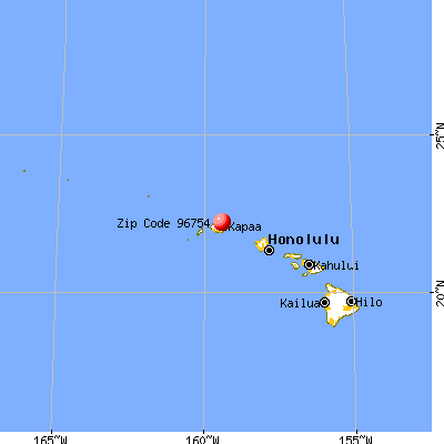 Kilauea, HI (96754) map from a distance