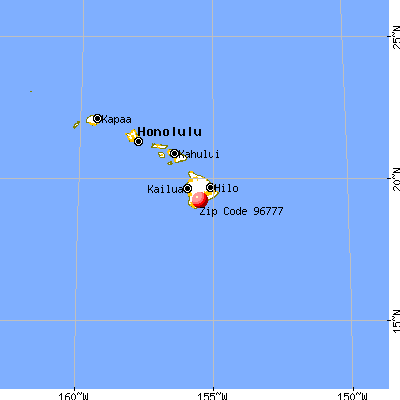 Pahala, HI (96777) map from a distance