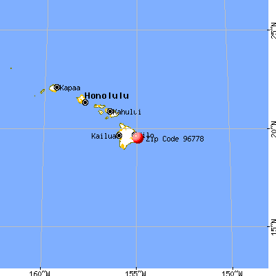 Hawaiian Beaches, HI (96778) map from a distance