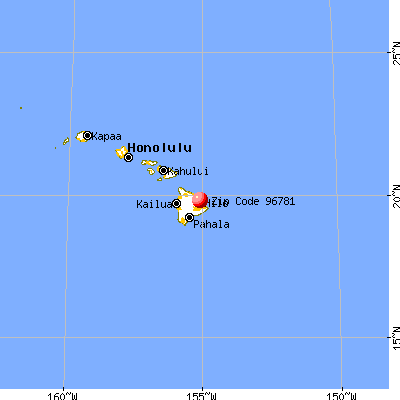 Papaikou, HI (96781) map from a distance