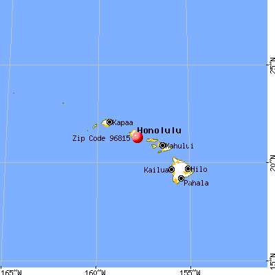 Urban Honolulu, HI (96815) map from a distance