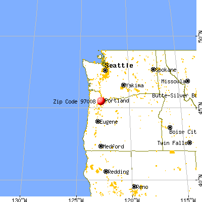 Beaverton, OR (97008) map from a distance