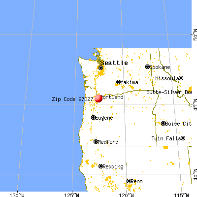 Gladstone, OR (97027) map from a distance
