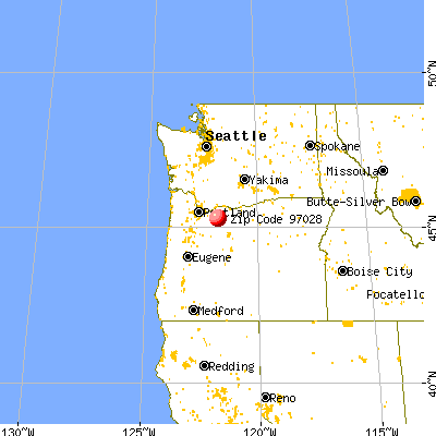 Government Camp, OR (97028) map from a distance