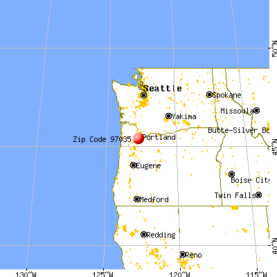 Lake Oswego, OR (97035) map from a distance