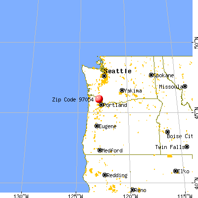 Deer Island, OR (97054) map from a distance